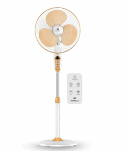 Havells 400mm BLDC Pedestal Fan | Remote Control | Upto 50% Less Power Usage | Sleep & Breeze Mode with Timer | Memory Backup | Jerk Free Oscillation, Smooth Swing Operation | White & Yellow | Sprint